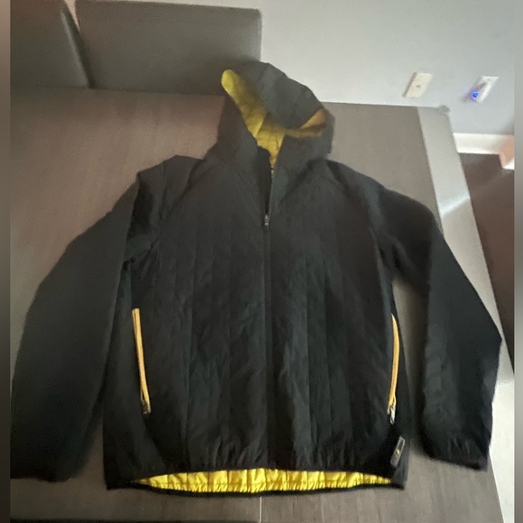 Lole Black Jacket with Hood and Yellow Lining – Size Large - Picture 2 of 7